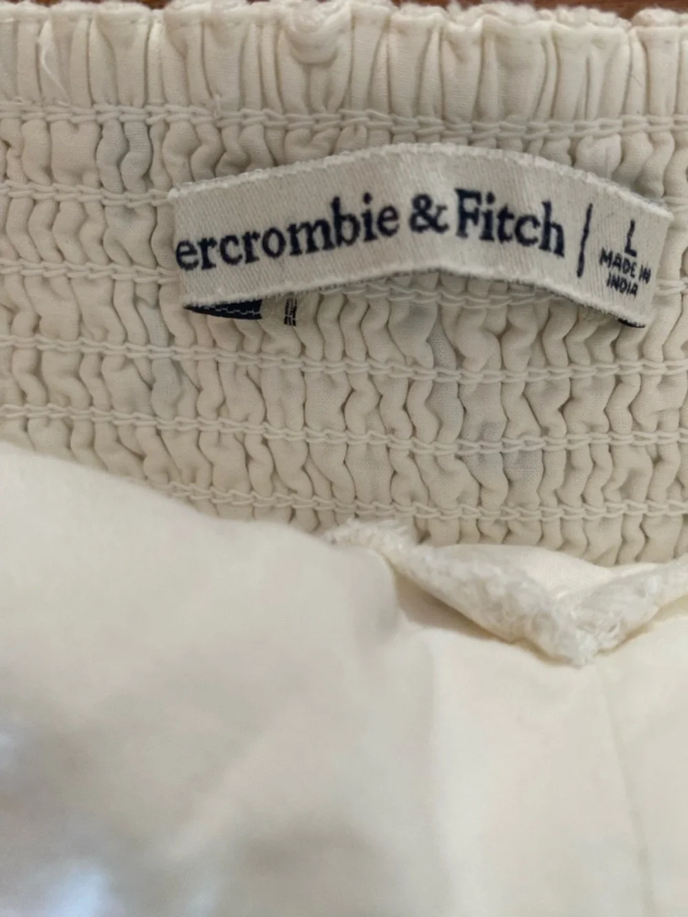 Abercrombie & Fitch Linen Cotton Chili Pepper Dress Pockets Smocked Back L - Picture 3 of 14